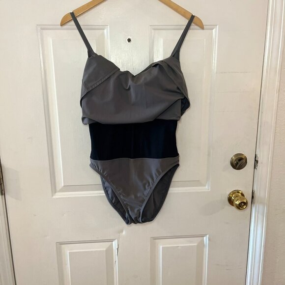 Talbots Woman's Grey Summer Beach Tanki Swim Suit Sz 8 - Picture 7 of 8